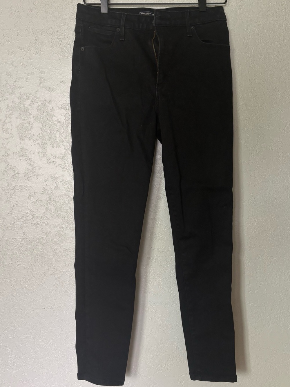 Abercrombie and fitch high rise super skinny black jeans